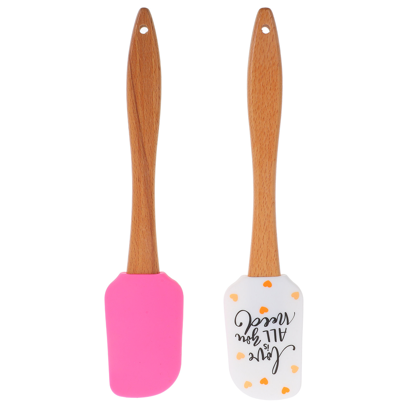 Kitchen Baking Utensil - 2 stuks Valentijnsdag hartvormige siliconen spatelset