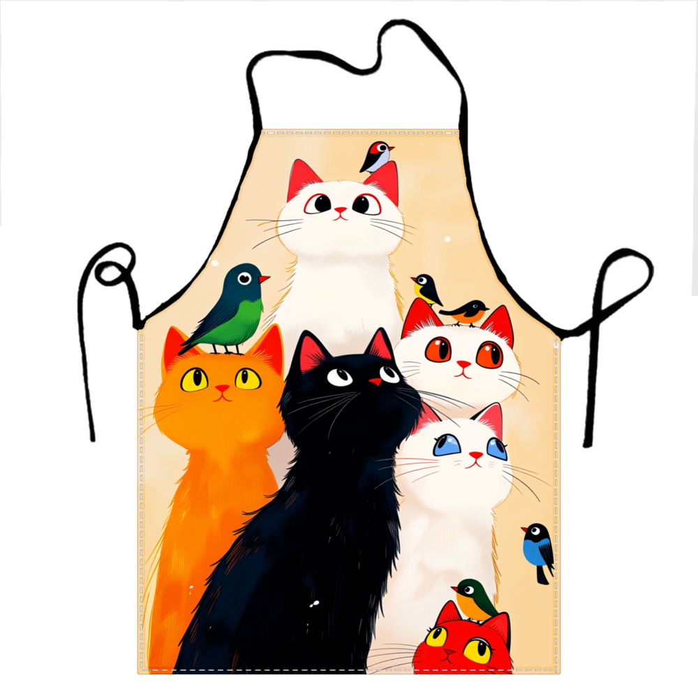 Kitchen Baking Area Ideas - Schattige katten en vogels schort voor