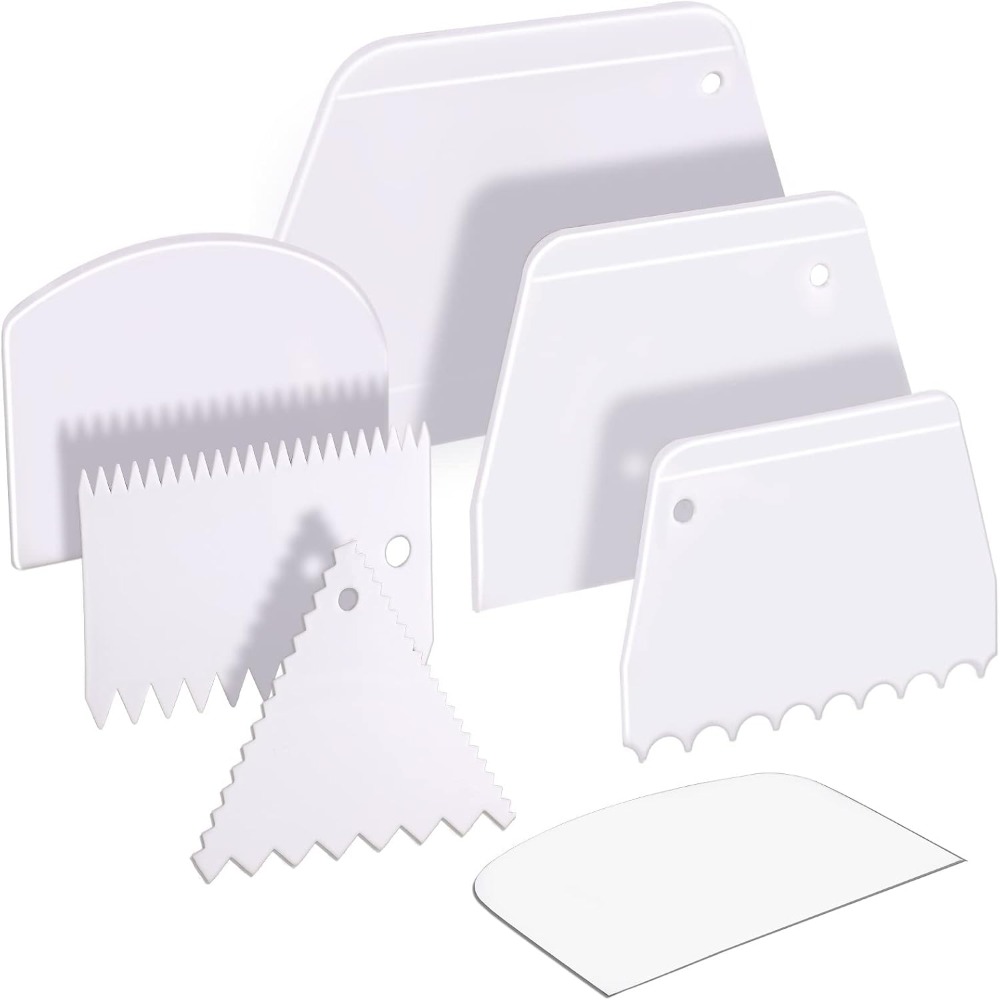 Kitchen Baking Utensil - 7-delige keukenspatel- en deegkrabberset, taartdecoratiegereedschap, komkrabber,