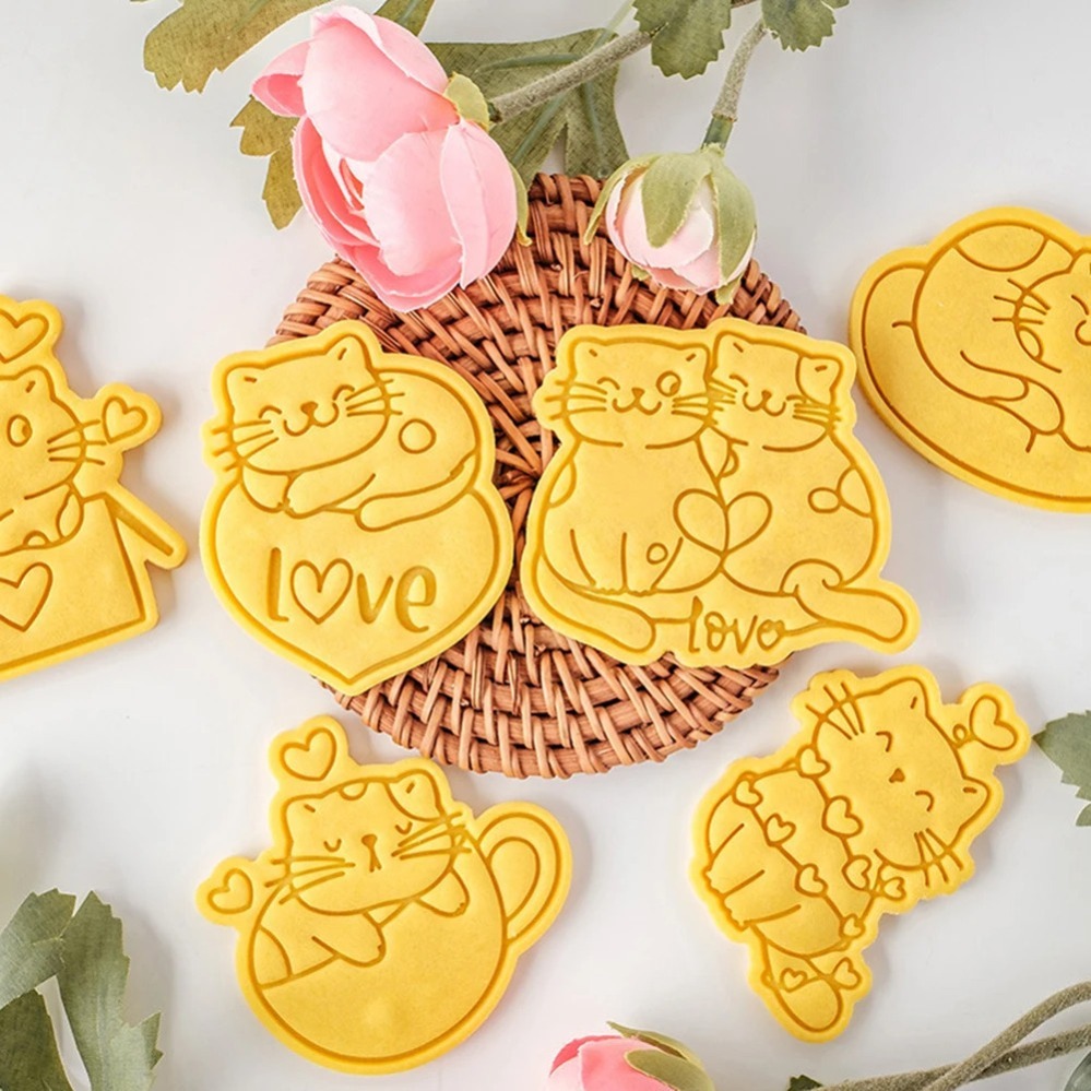 Kitchen Baking Cake - Valentijnsdag Koekjesvormpjes Schattige Kat Koekjesvorm 3D