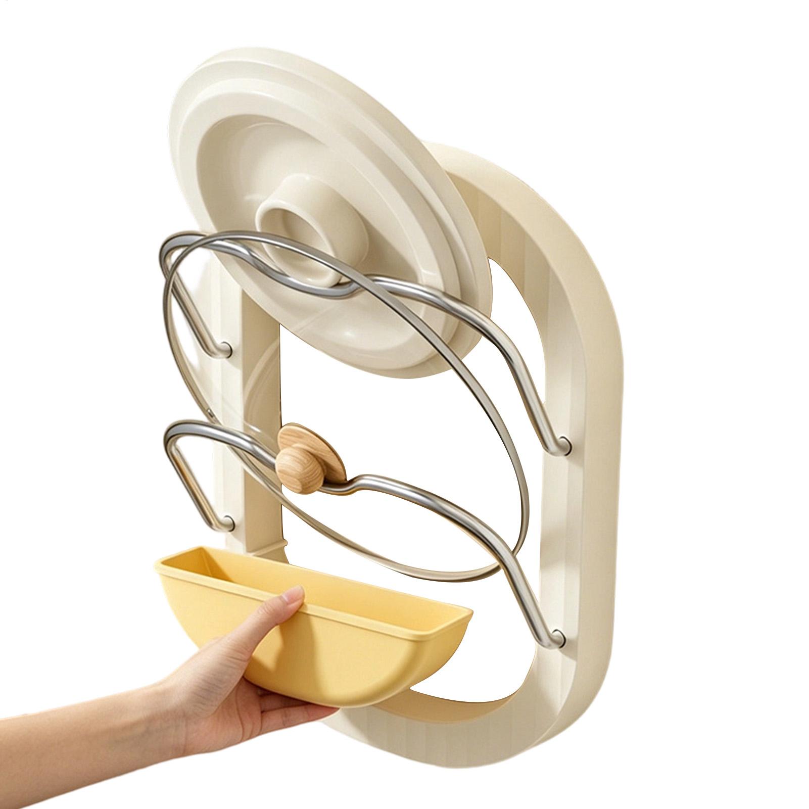 Kitchen Baking Cupboard - Potdekselrek 2-laags wandmontage zonder boren Houder