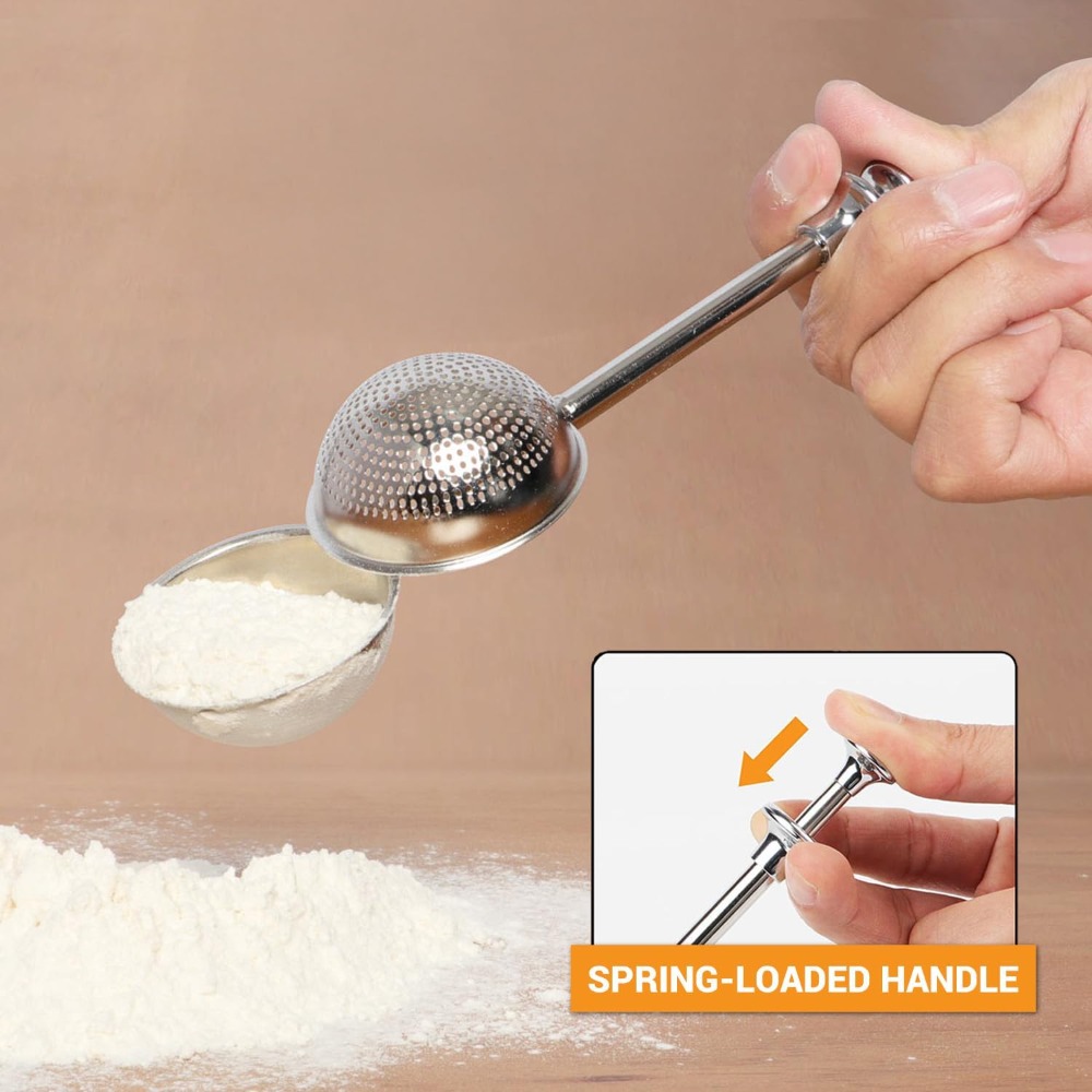 Baking Powder Kitchen - Roestvrijstalen bloemstrooier suikerstrooier voor bakken, bediening