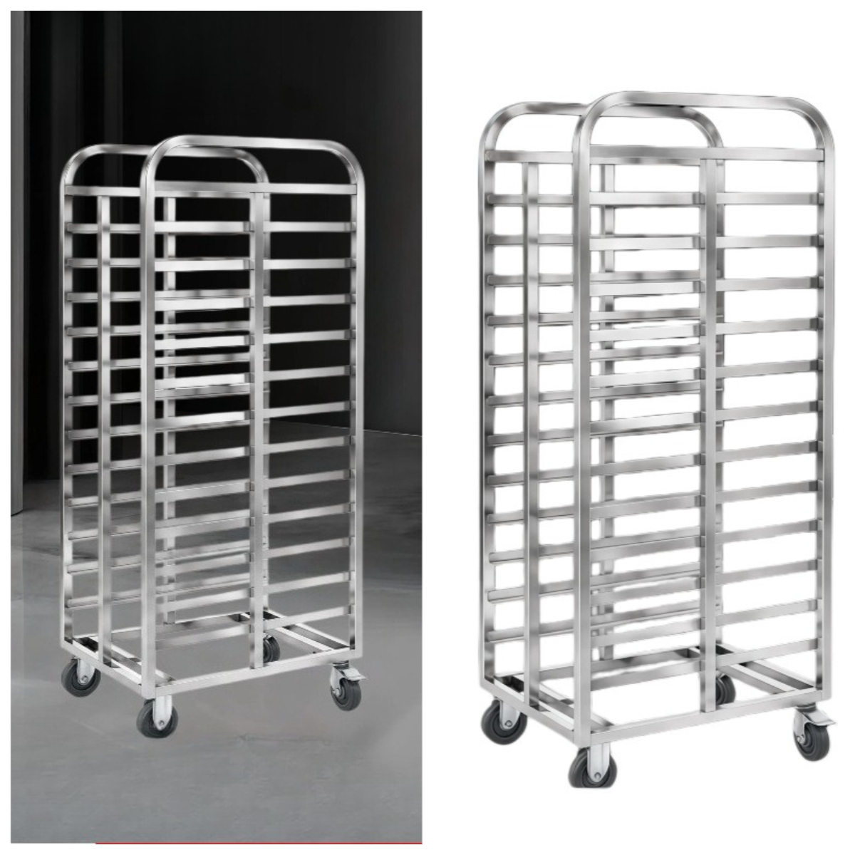 Kitchen Baking Cart - Roestvrijstalen meerlaagse bakplaatwagen Commerciële keuken Roestvrijstalen