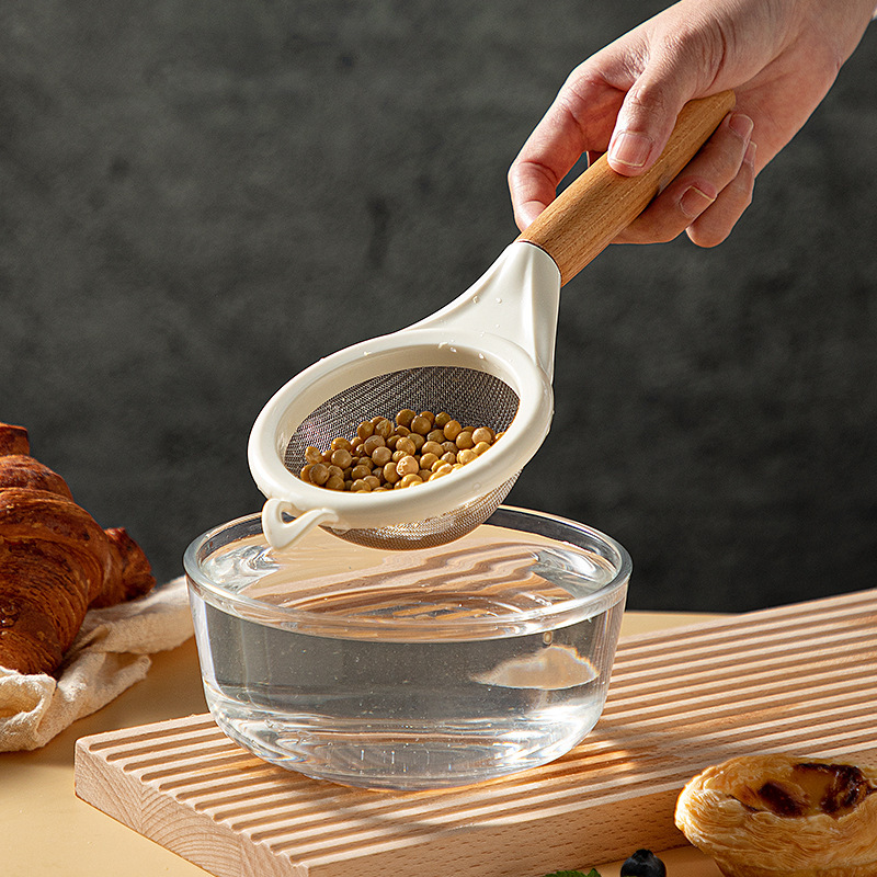 Baking Powder Kitchen - Nieuw type houten handvat meelzeef keuken