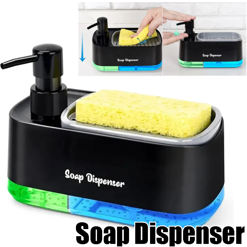 Kitchen Baking Tray Storage - Dubbele pomp zeepdispenserset 3-in-1 keukenorganizer met