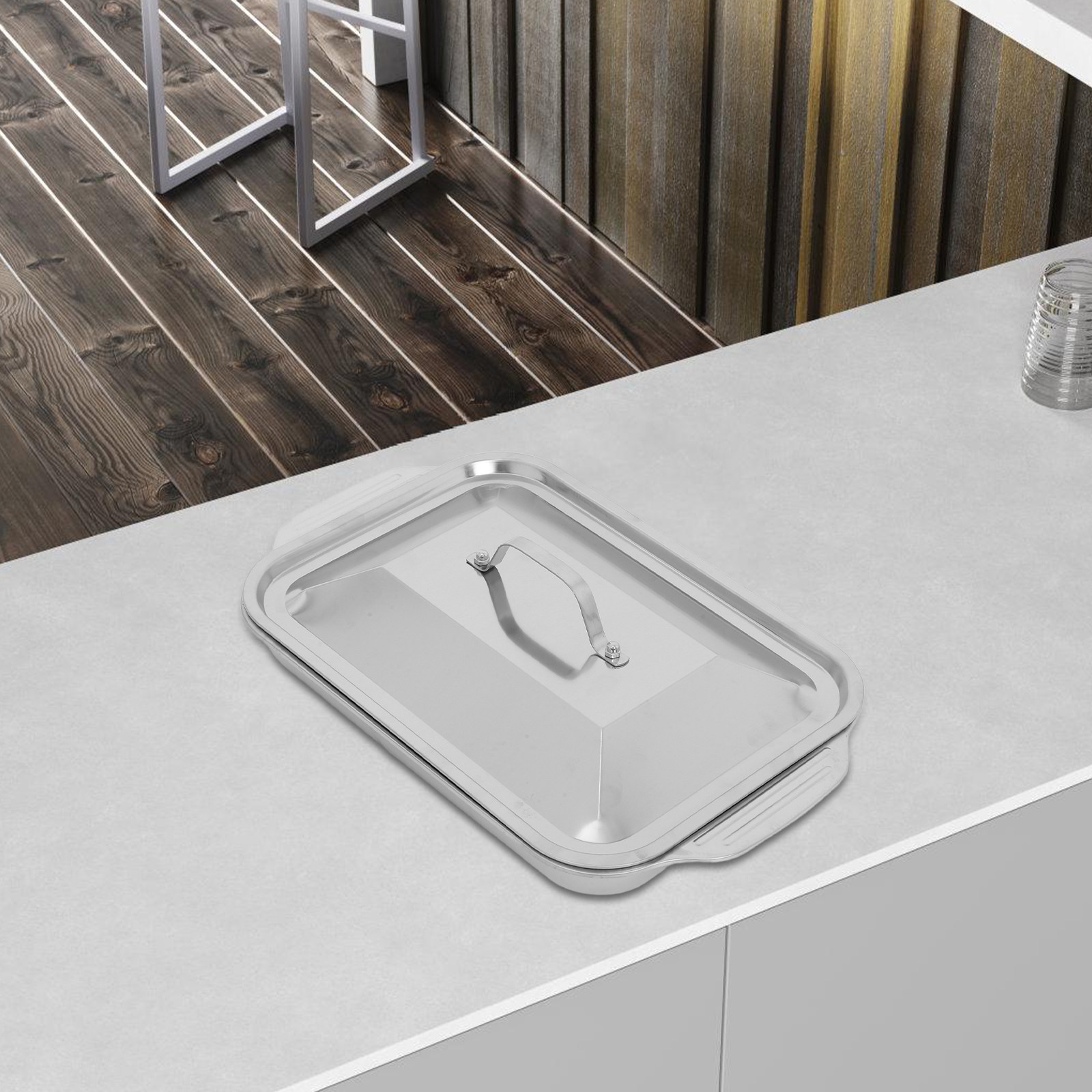 Kitchen Oven Baking Pans - Rechthoekige grillplaat van roestvrij staal met