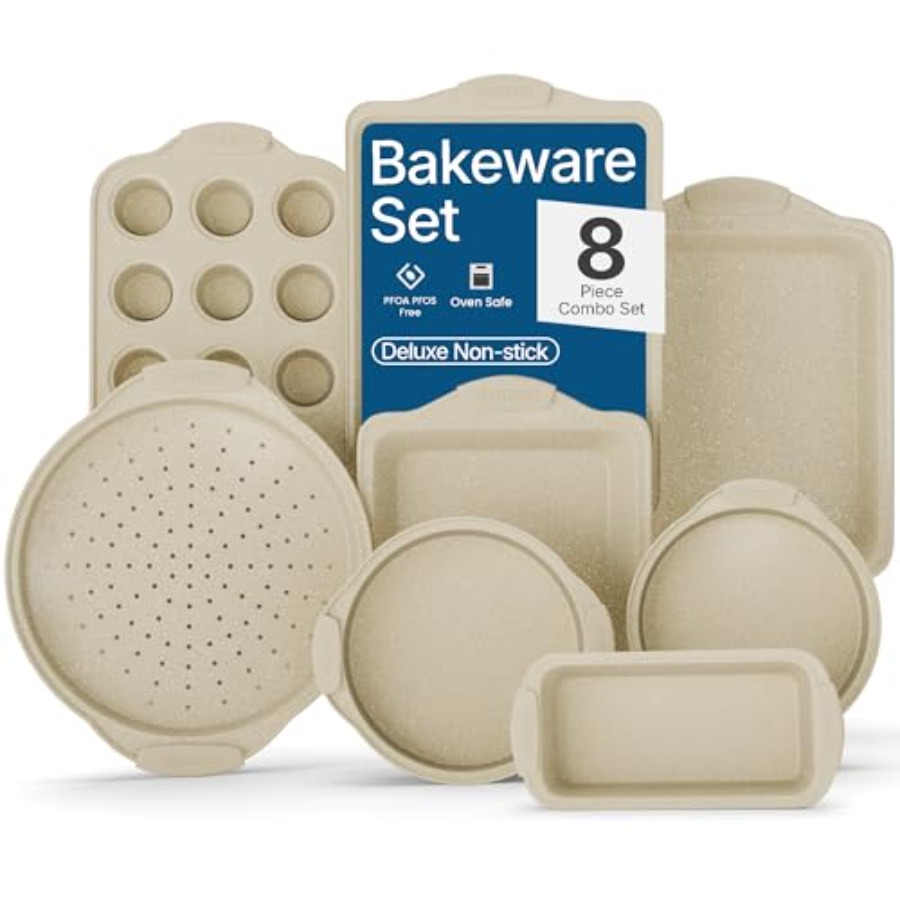 Kitchen Oven Baking Pans - Deluxe 8-delige bakvormenset van carbonstaal -