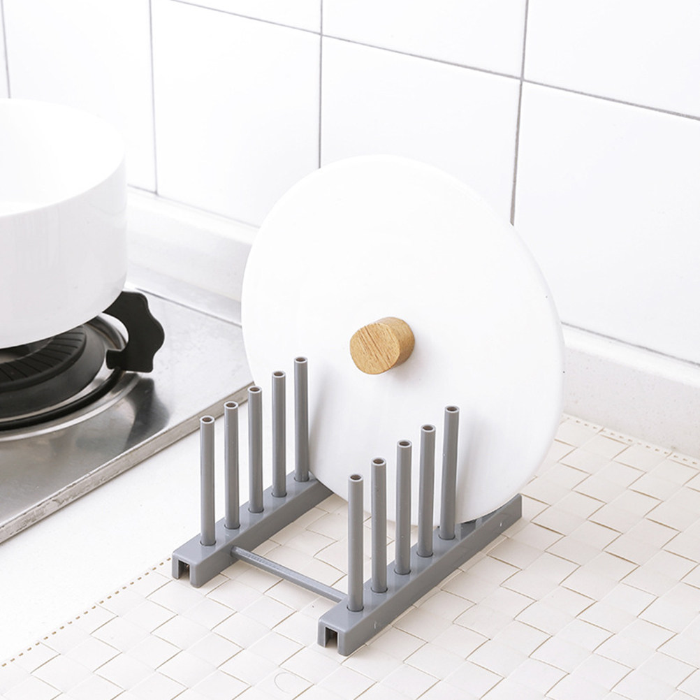 Kitchen Baking Cupboard - Grijze plastic afdruiprek keukenopbergorganizer voor borden,
