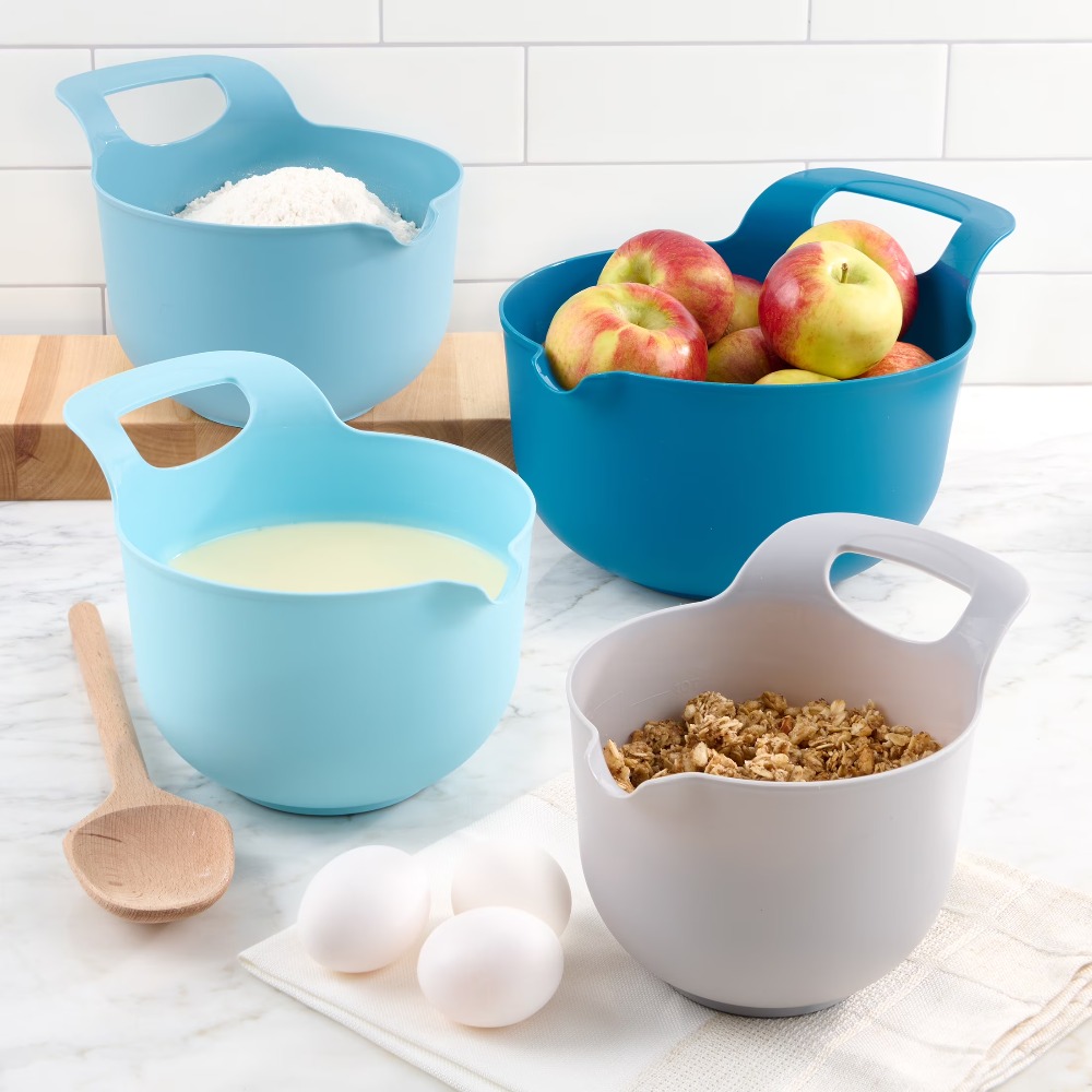 Kitchen Baking Utensil - Nesting Plastic Mengkommen Set van 4