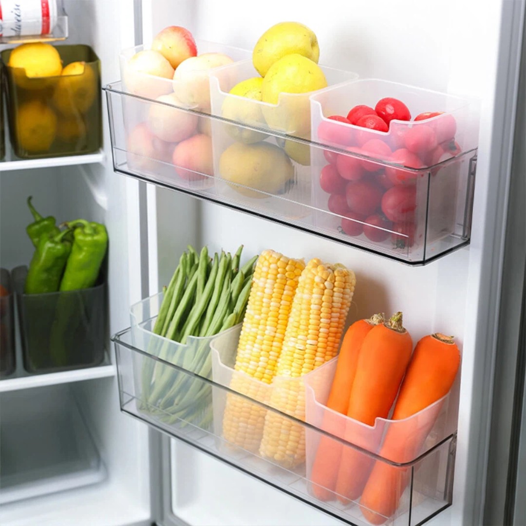 Kitchen Baking Tins - Herbruikbare transparante plastic voedselbewaarbox voor koelkastdeur,