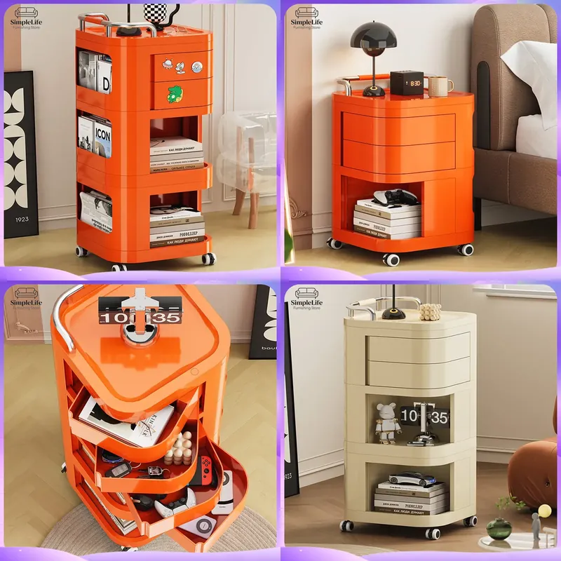 Kitchen Baking Cart - Keukenkar met wielen, rollende opbergwagen voor