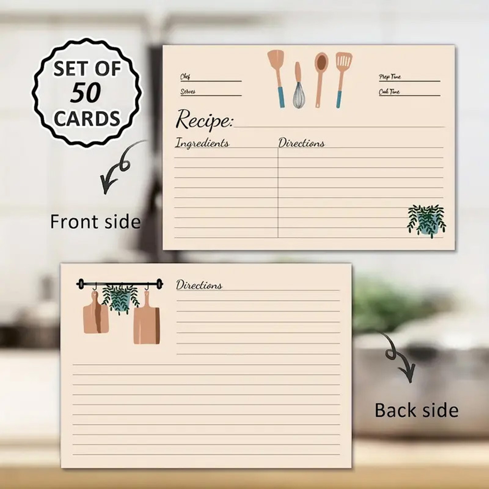 Kitchen Baking Sheet Organizer - 50 vellen receptkaarten voor bindmiddel, keuken,