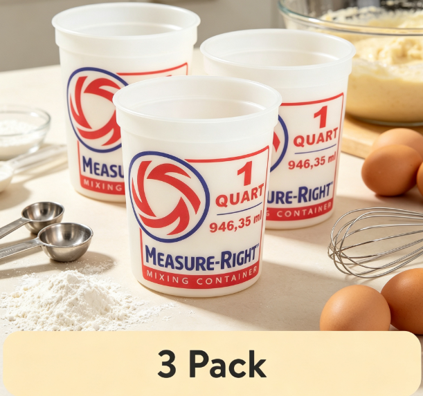 Kitchen And Baking - Ronde plastic mengbeker 1 kwart gallon,
