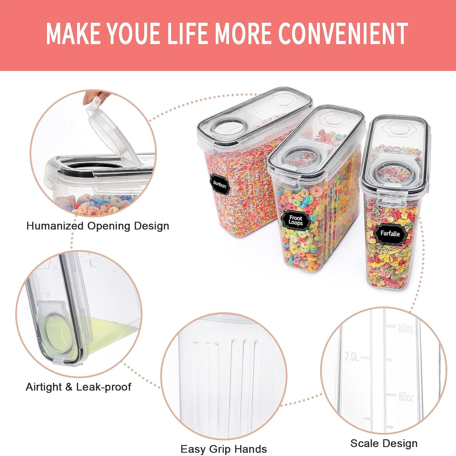 2.5L Granen Opslagcontainers m - Kitchen Baking Tins recensie en prijs