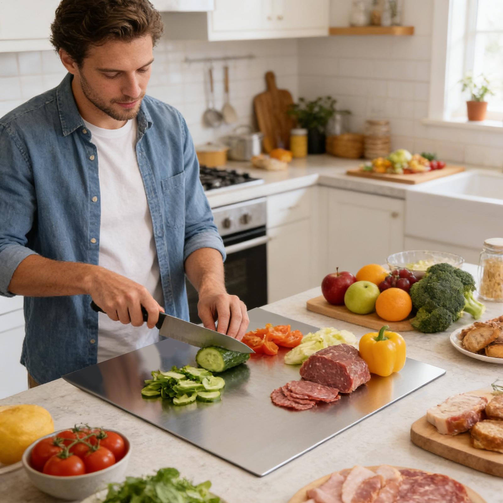 Roestvrijstalen snijplank met  - Kitchen And Baking recensie en prijs