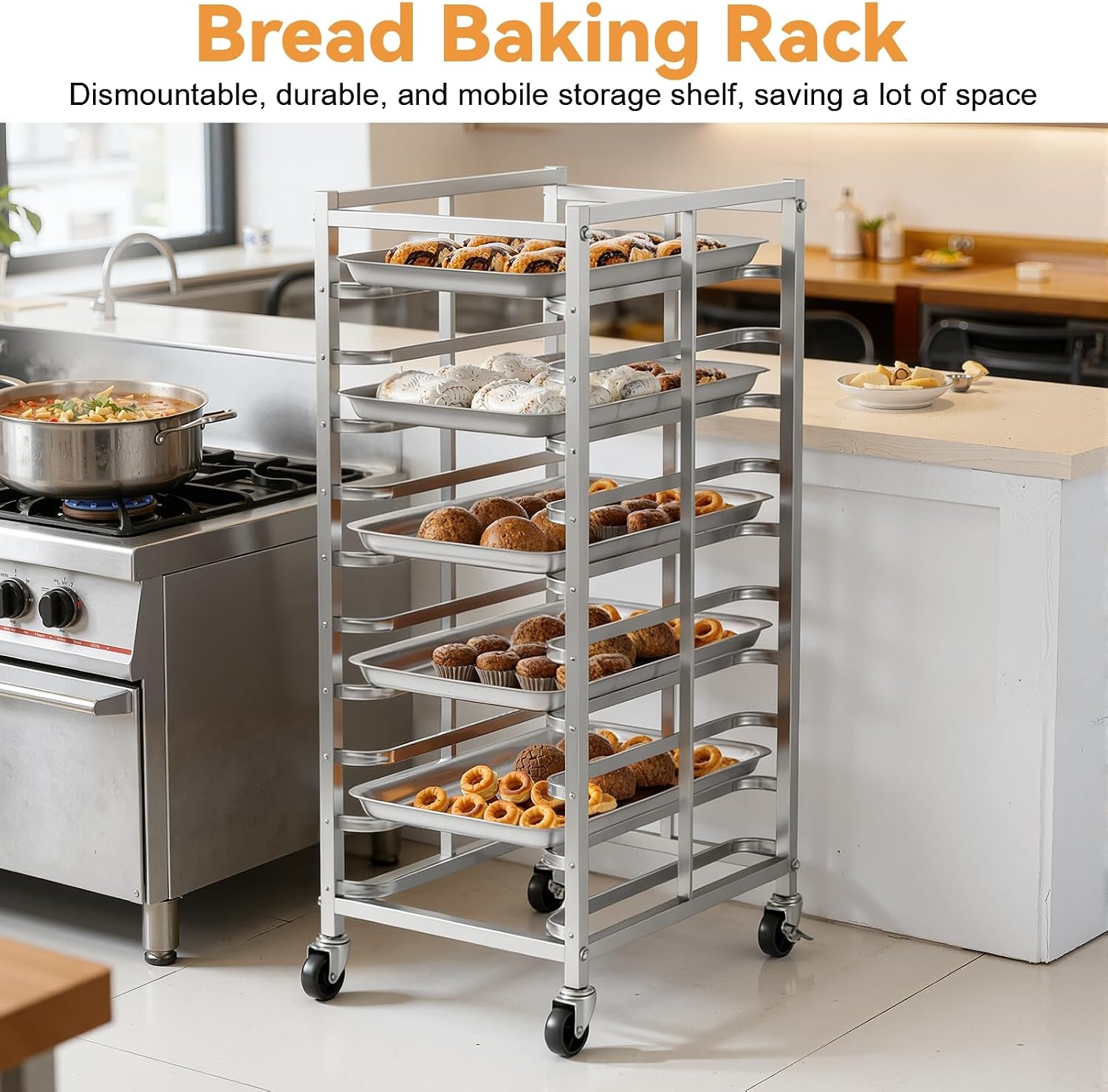 Commerciële roestvrijstalen ba - Kitchen Baking Cart recensie en prijs