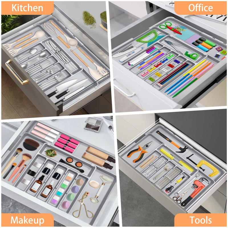Grijze uitbreidbare keukenbest - Kitchen Baking Tray Storage recensie en prijs