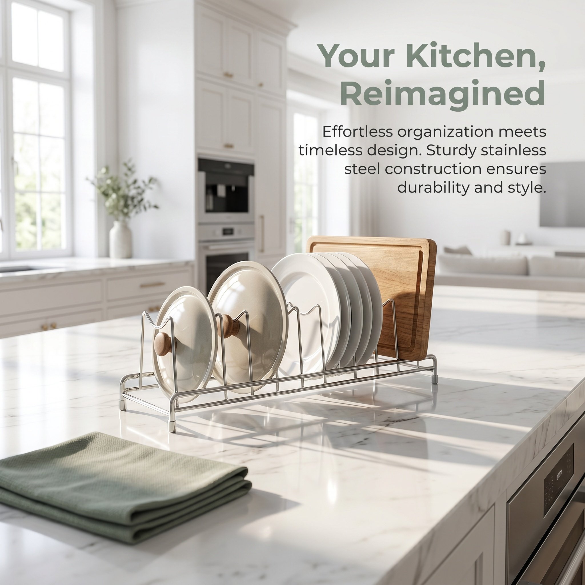 RVS dekselorganizer met 9 vakk - Kitchen Baking Sheet Organizer recensie en prijs