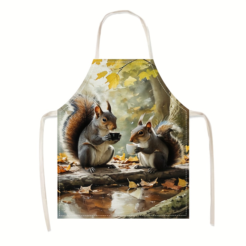 Linnen schort eekhoorn koffie  - Kitchen Baking Area Ideas recensie en prijs