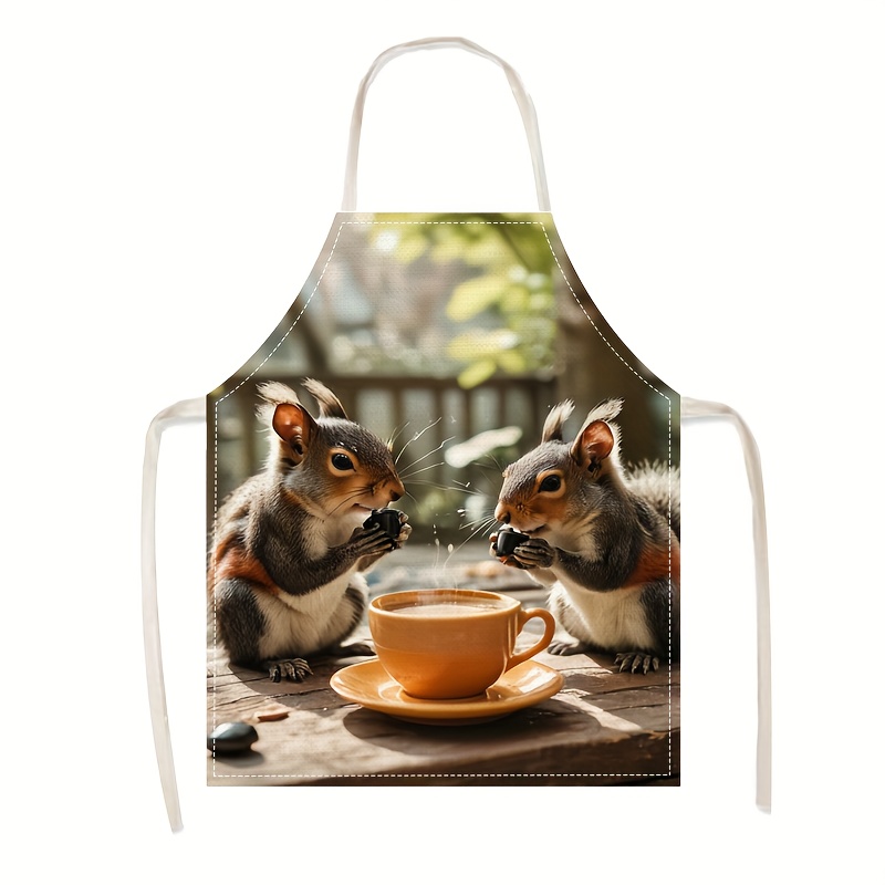 Linnen schort eekhoorn koffie  - Kitchen Baking Area Ideas recensie en prijs