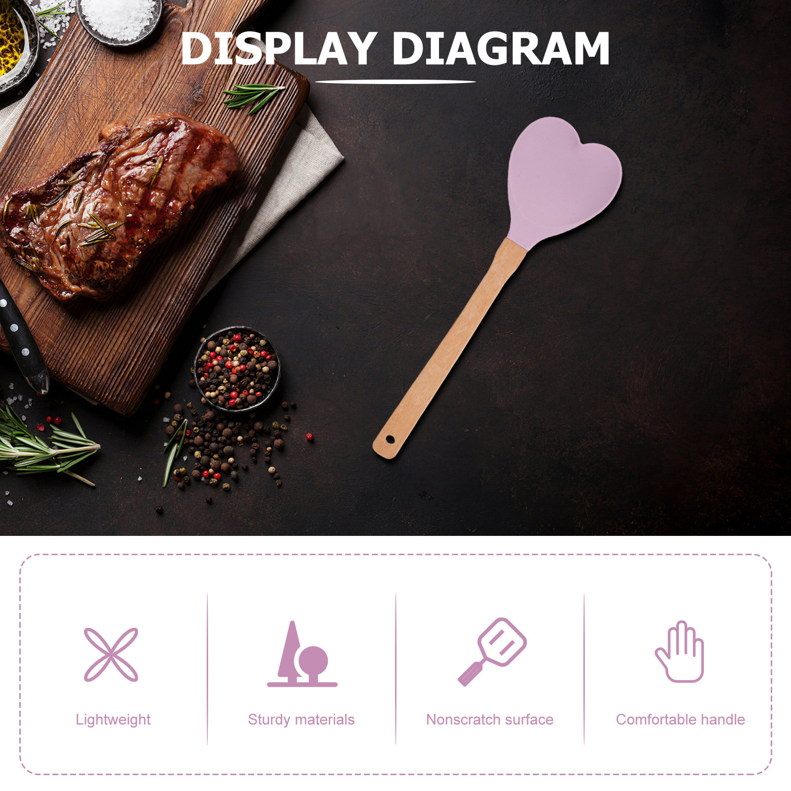 Hartvormige siliconen spatel m - Kitchen Baking Utensil recensie en prijs